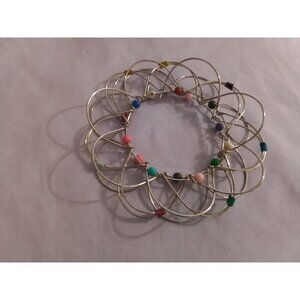 Vintage MCM Fidget 3D Desk Toy Silver Wire Mandala Stress Relief Meditation